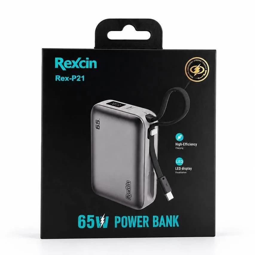 پاوربانک 65 وات REXCIN مدل REX-P21 ظرفیت 20000 میلی آمپر ساعت — تصویر ۶