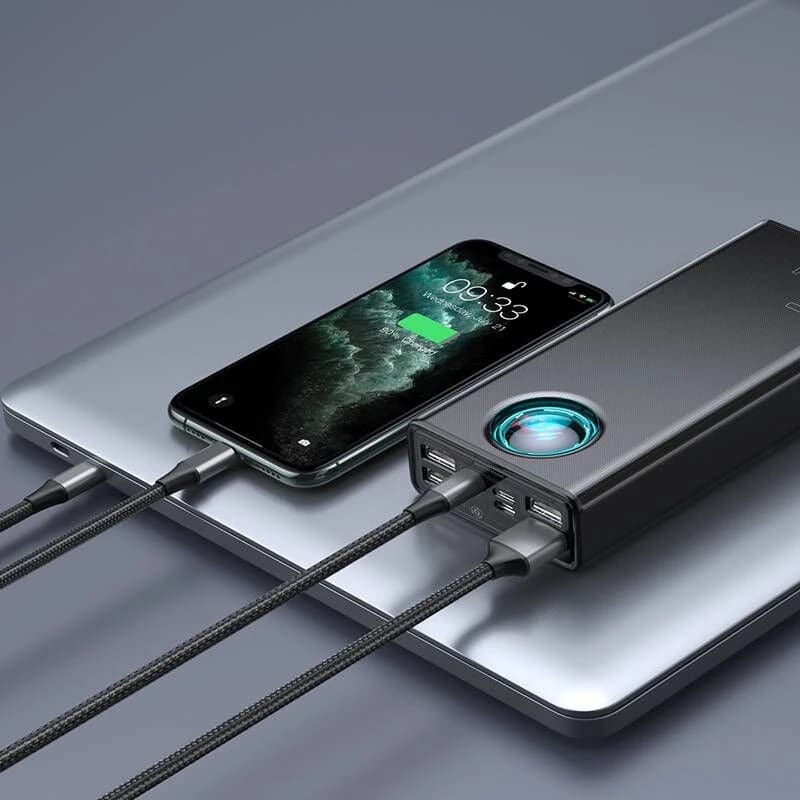 پاوربانک فست شارژ 65 وات BASEUS مدل AMBLIGHT PPLG-A01 ظرفیت 30000 میلی آمپر ساعت — تصویر ۸