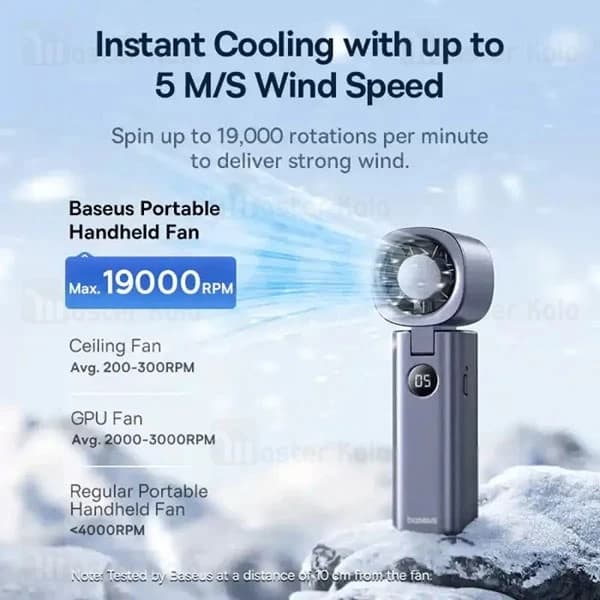 پنکه دستی و شارژی BASEUS مدل GO TRIP DT1 کد C10272301813 — تصویر ۸