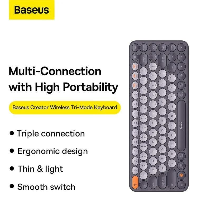 کیبورد بی سیم BASEUS مدل TRI-MODE K01A — تصویر ۸