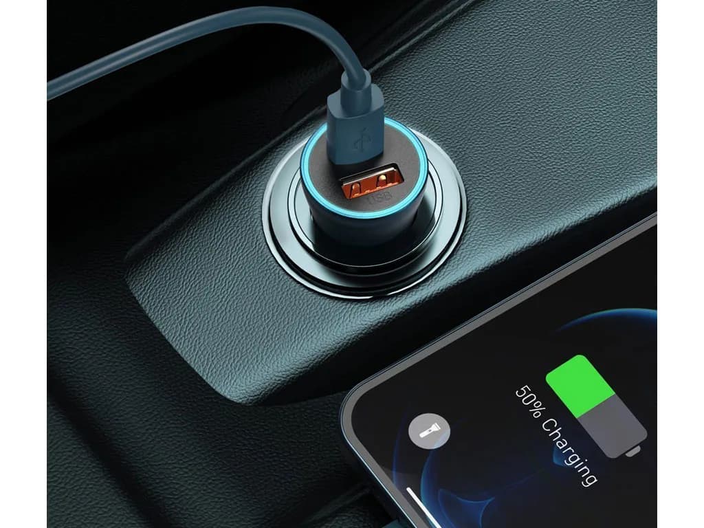 شارژر فندکی 40 وات BASEUS مدل TZCCJD-0G به همراه کابل USB-C — تصویر ۳
