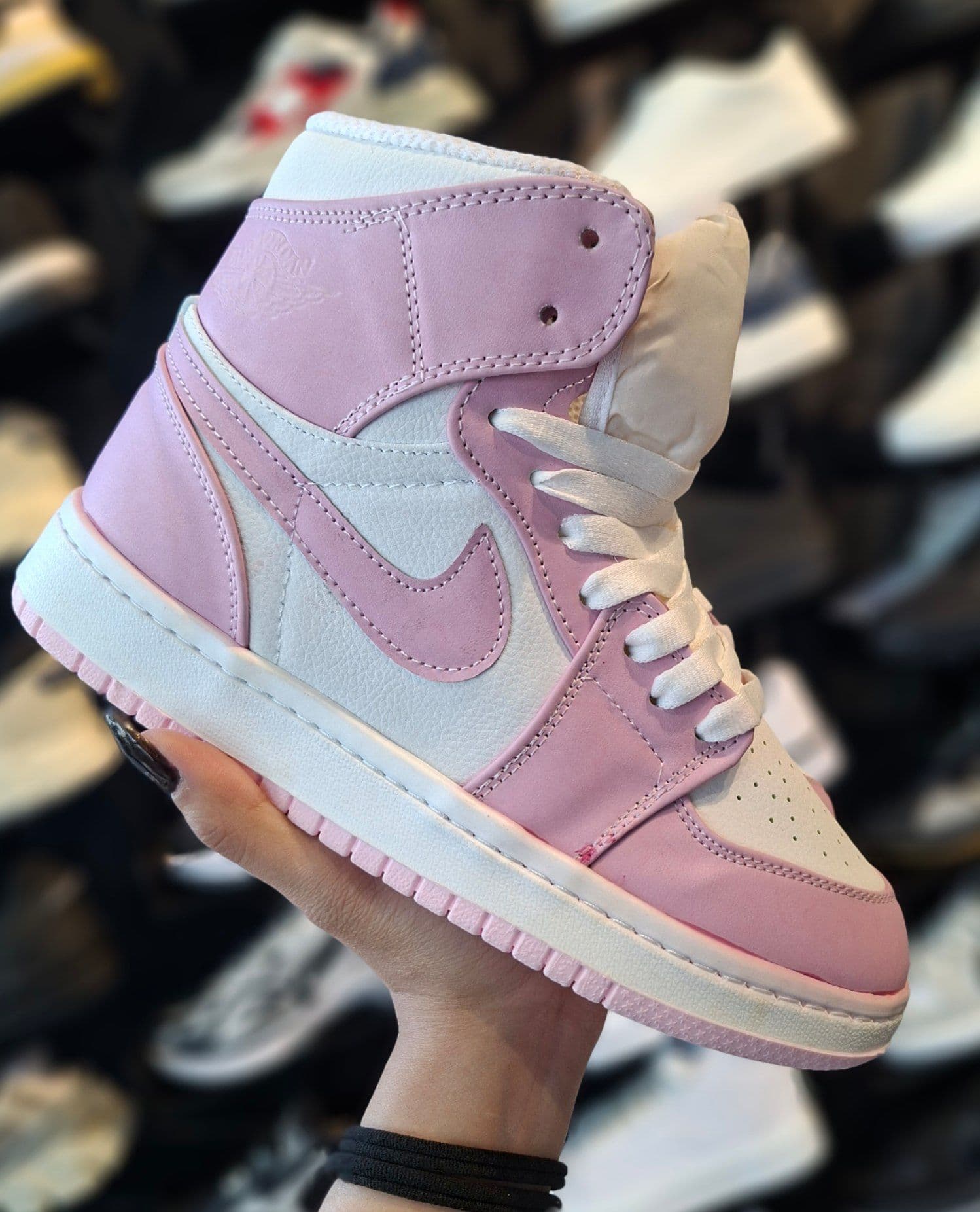 کتونی زنانه جردن ساقدار سفيد صورتی — تصویر ۷