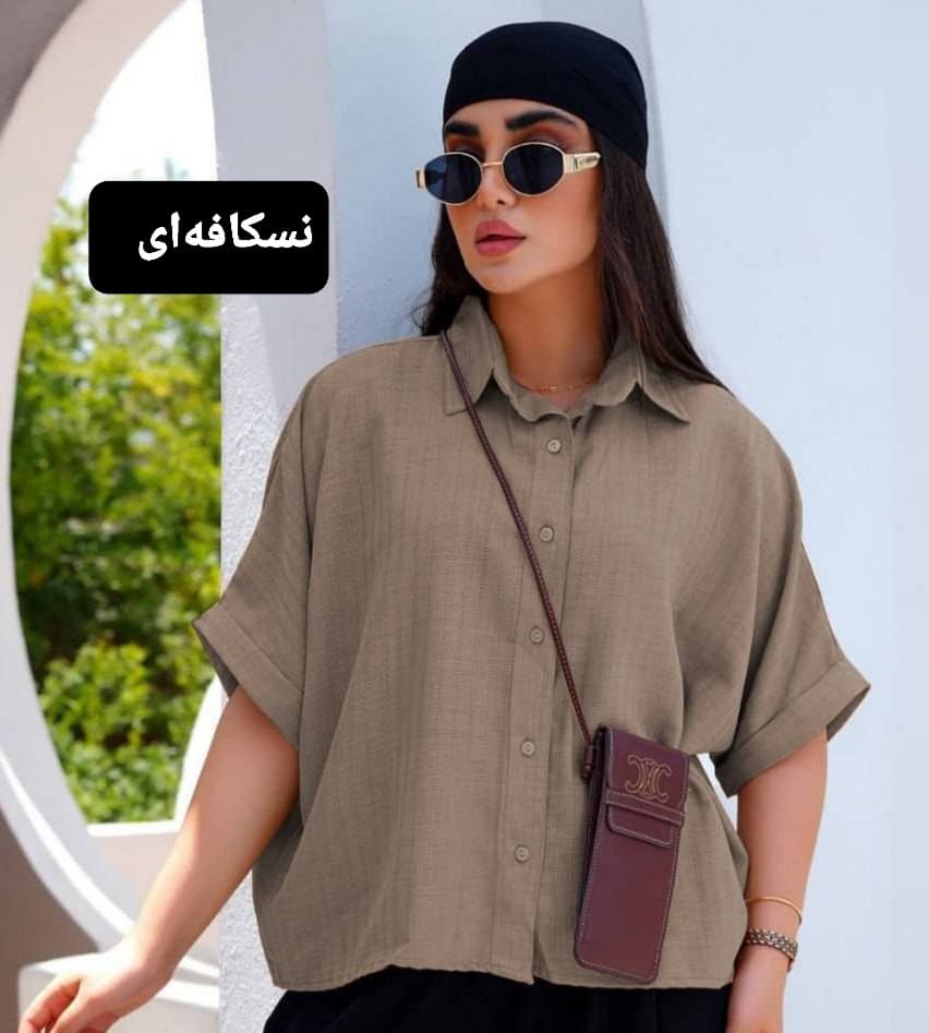 شومیز باکسی زنانه آیوا وارداتی فری سایز (38-44) کیفیت عالی — تصویر ۳