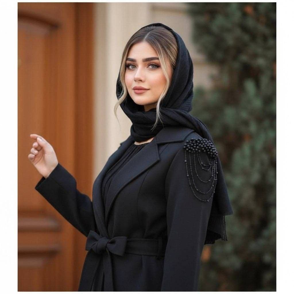 مانتو مجلسی ماکسی مشکی زنانه – — تصویر ۷