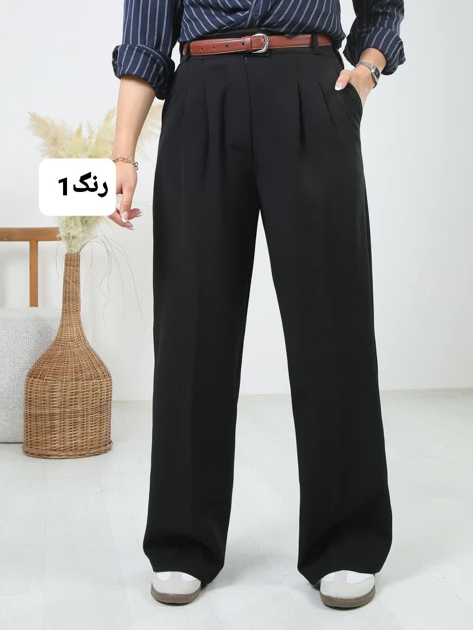 شلوار زنانه واید کرپ مازراتی مینیمال ترند 1405 — تصویر ۲