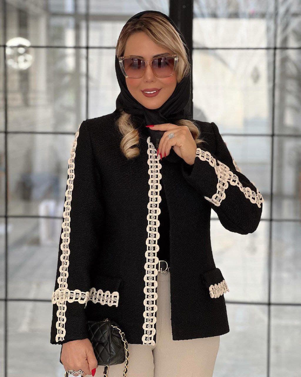 کت و شلوار مجلسی زنانه ست مدل گیپور — تصویر ۵