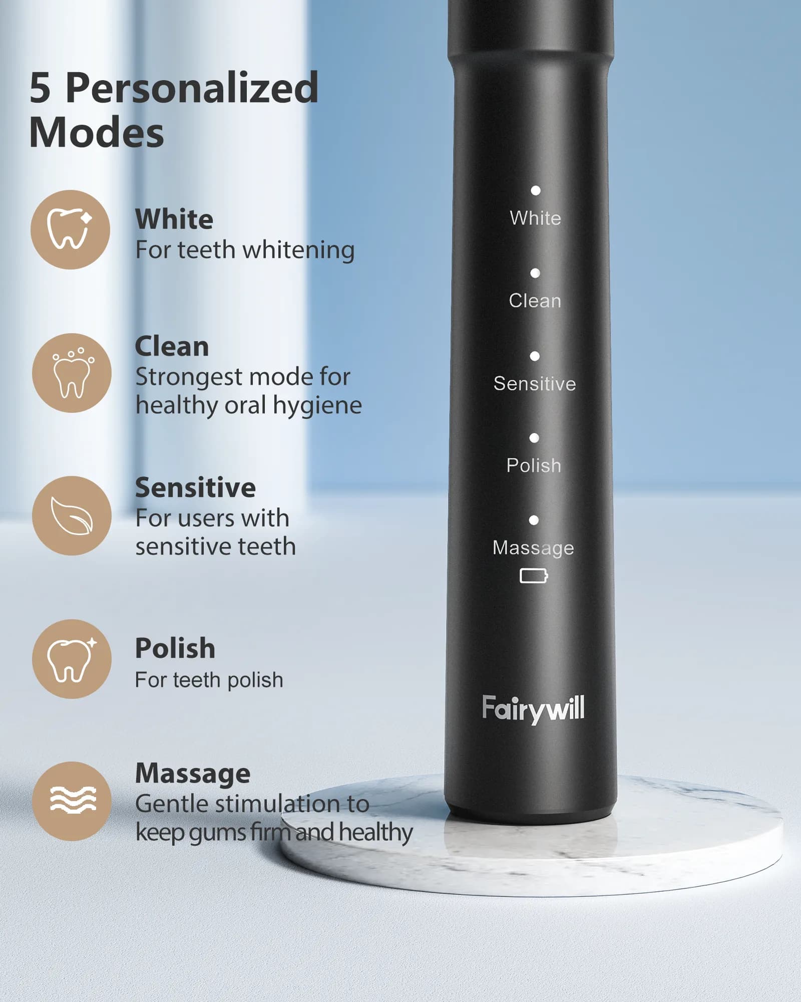 مسواک برقی FAIRYWILL مدل E11 — تصویر ۳