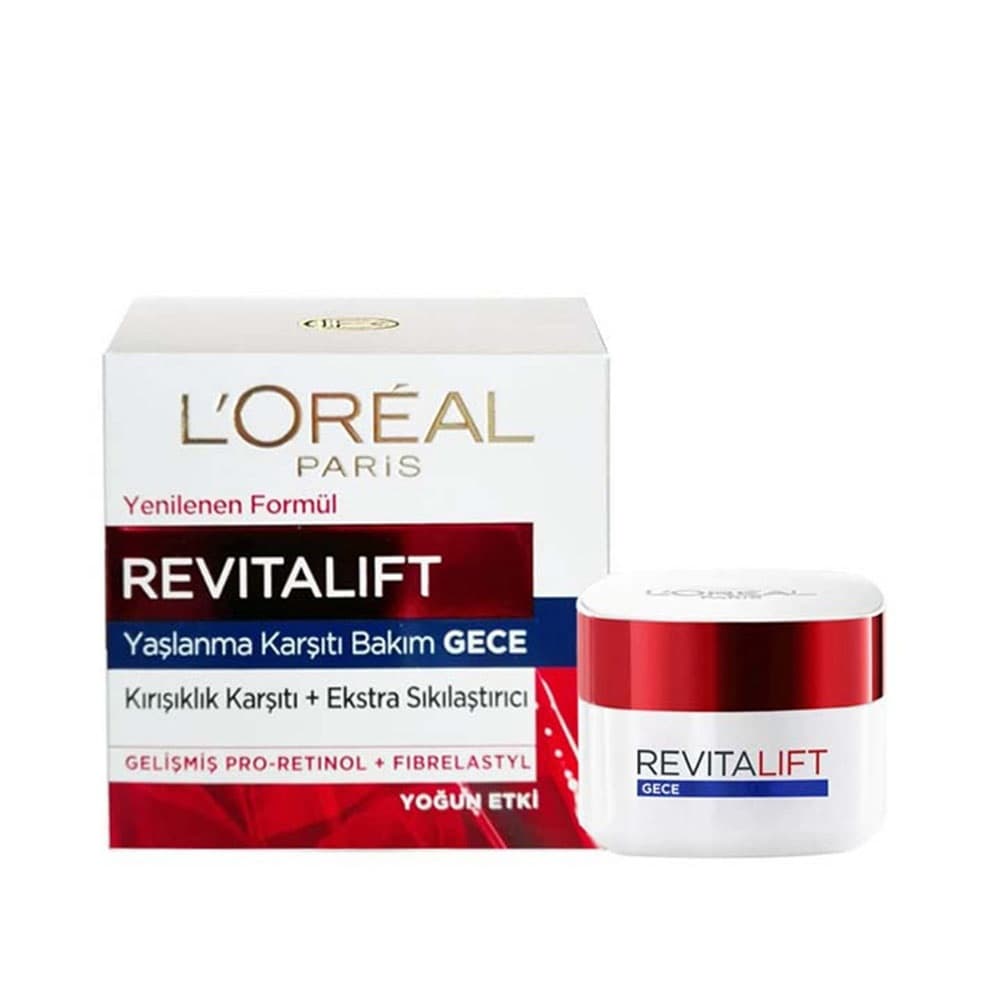 کرم شب ضدچروک و آبرسان لورآل L’Oréal Revitalift | ترمیم‌کننده، جوانساز و کاهش‌دهنده خطوط پوست | حجم 50 میل | گلاموناشاپ