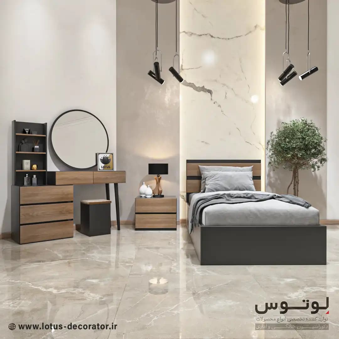 سرویس خواب یک نفره مدرن (مدل دلسا Sa-2054) — تصویر ۹