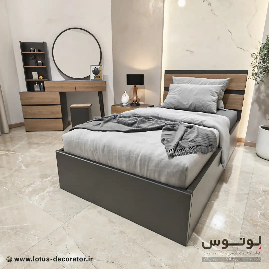 سرویس خواب یک نفره مدرن (مدل دلسا Sa-2054) — تصویر ۱۱