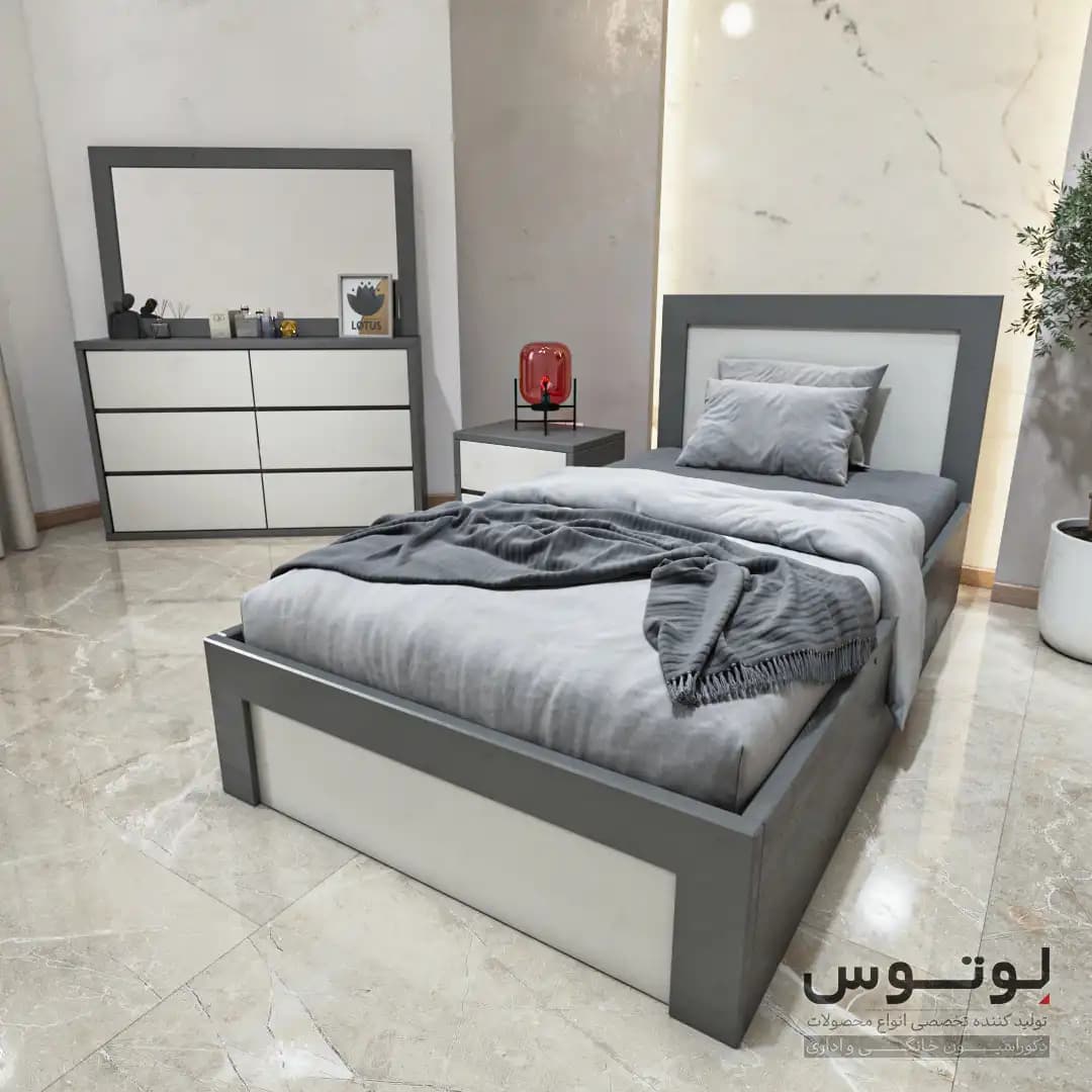 سرویس خواب یک نفره مدرن (مدل افرا – Sa1012) — تصویر ۳