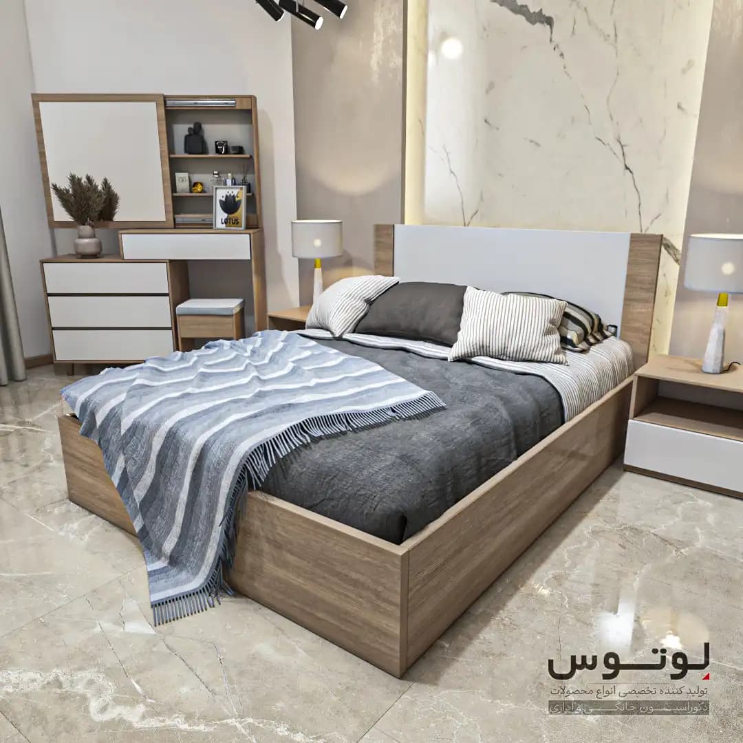 سرویس خواب دو نفره مدرن (مدل دلانا – SB2536) — تصویر ۱۱