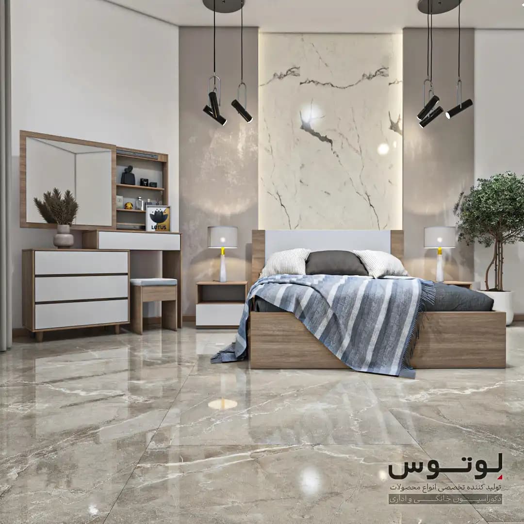 سرویس خواب دو نفره مدرن (مدل دلانا – SB2536) — تصویر ۹