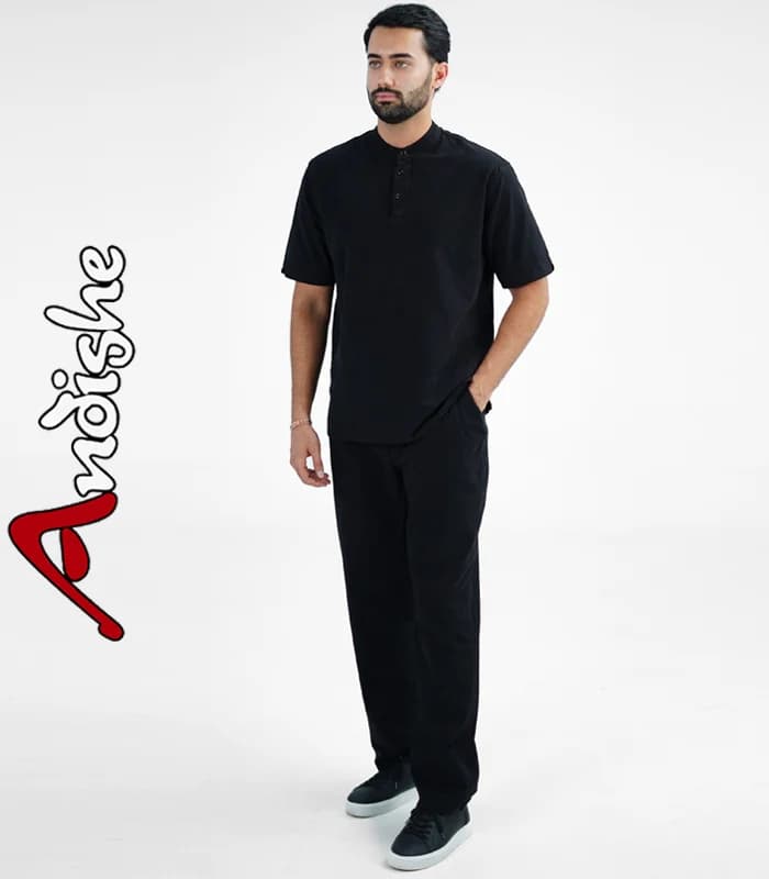 پیراهن شلوار کتان مردانه مدل آوین — تصویر ۸