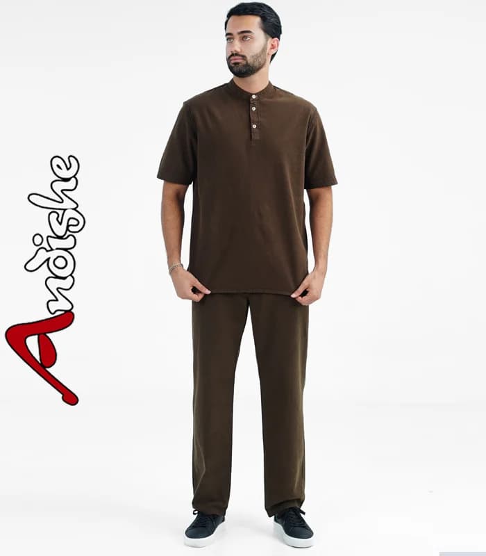 پیراهن شلوار کتان مردانه مدل آوین