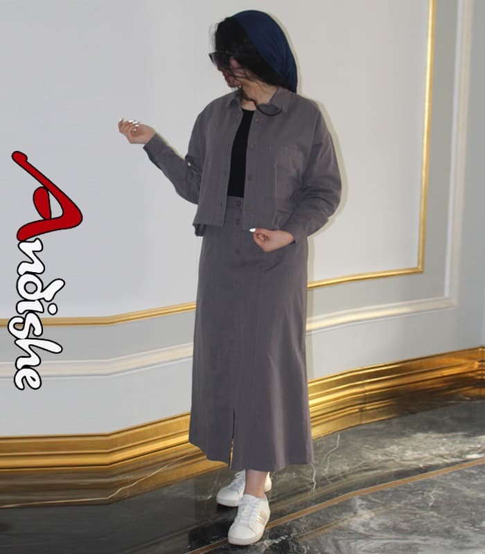 کت دامن کتان زنانه بهارناز — تصویر ۳