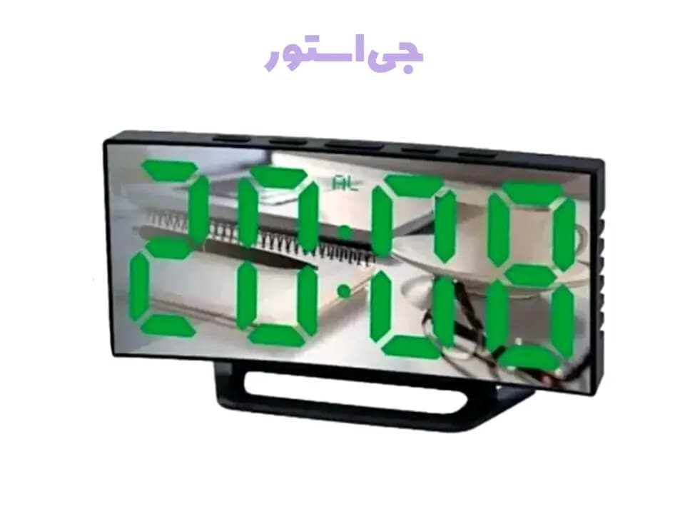 ساعت دیجیتال رومیزی چندکاره طرح آینه — تصویر ۶