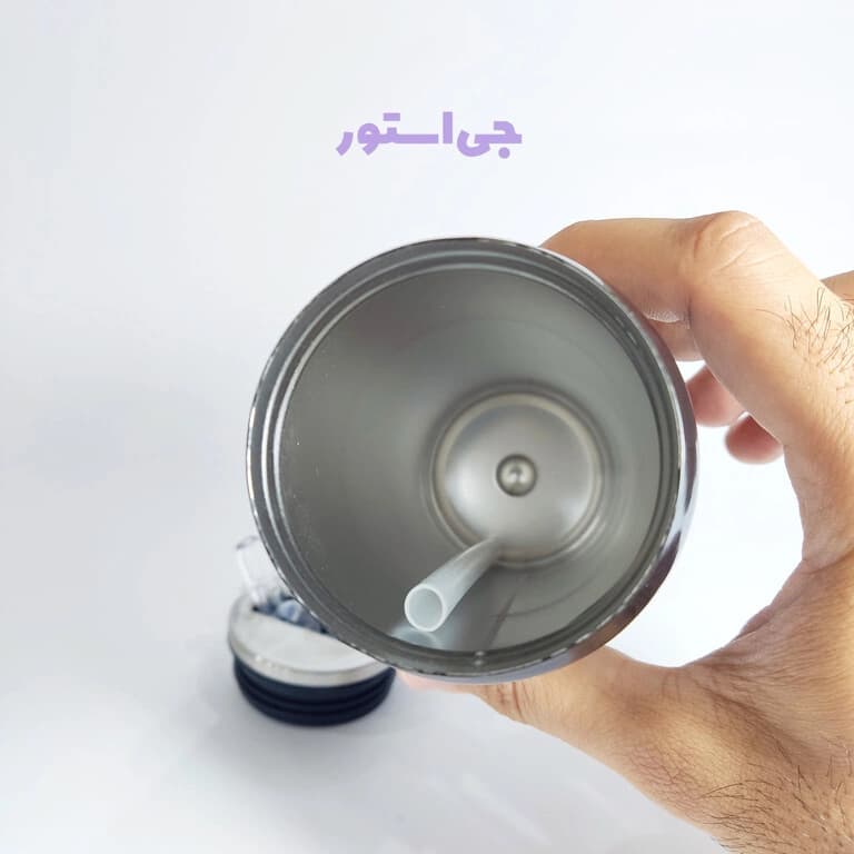 قمقمه استیل نی دار کرومی — تصویر ۴