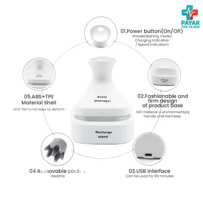 ماساژور سر شارژی مدل Scalp Massager AH-368 — تصویر ۱۲