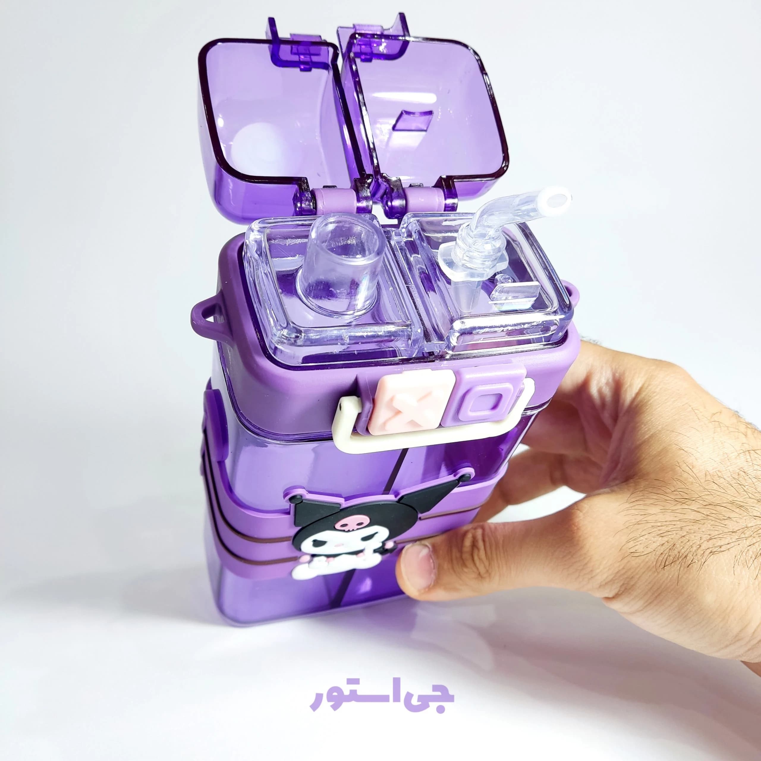 قمقمه دو مخزنه کرومی 520ml — تصویر ۳
