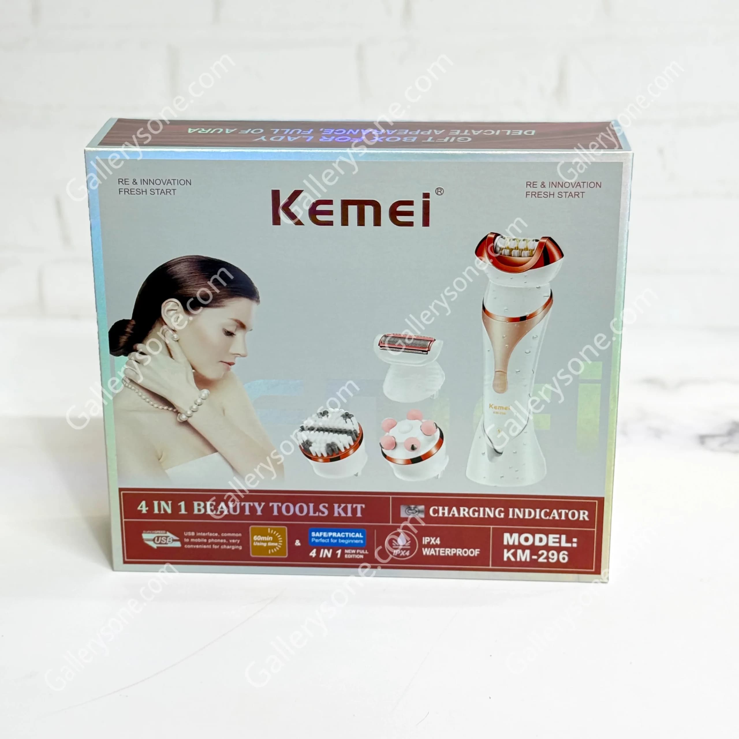 ست اصلاح اپیلاتور کیمی KM-296 | ۴ کاره و ضد آب — تصویر ۵