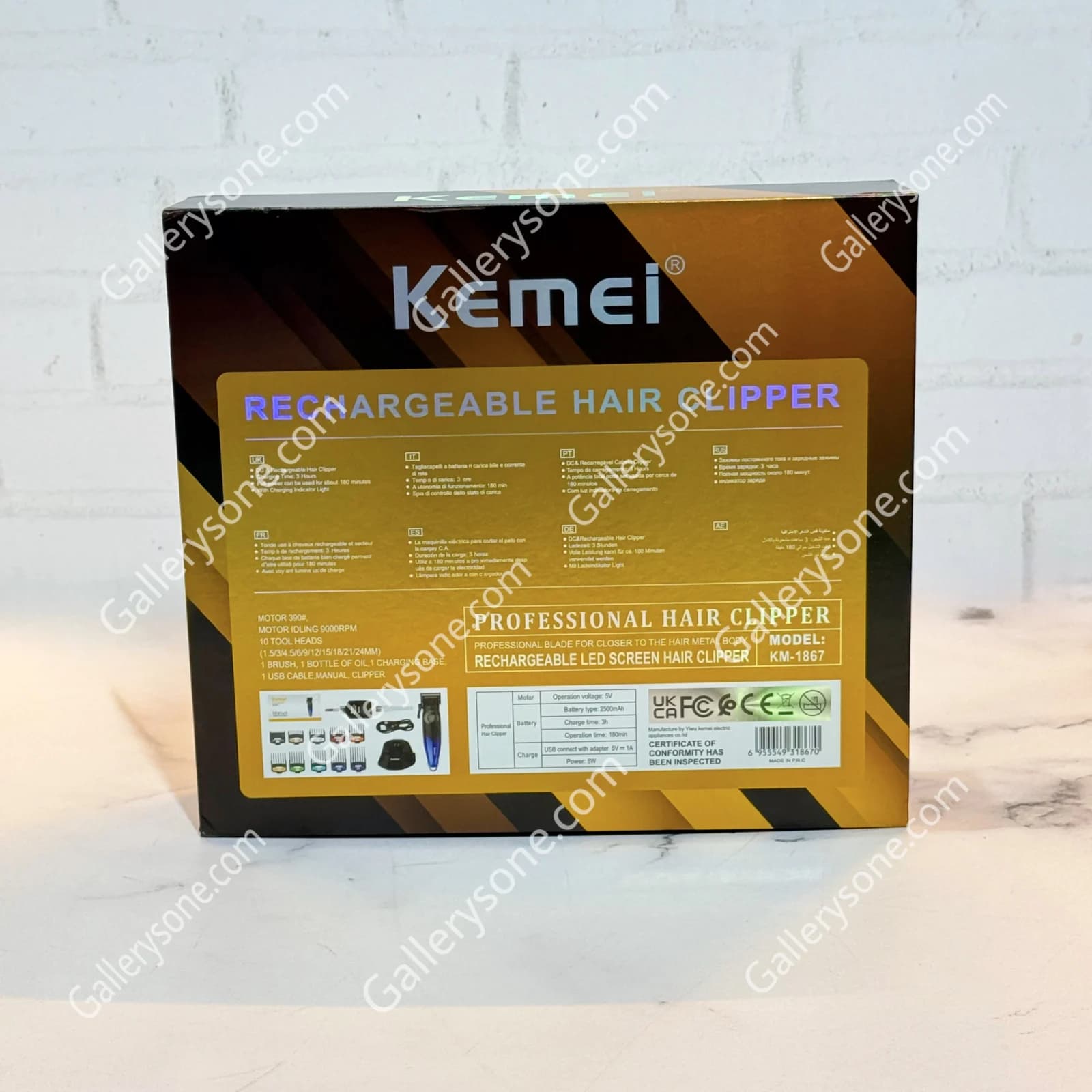 ماشین اصلاح Kemei KM-1867 | 9000 دور، باتری 2500mAh — تصویر ۱۲