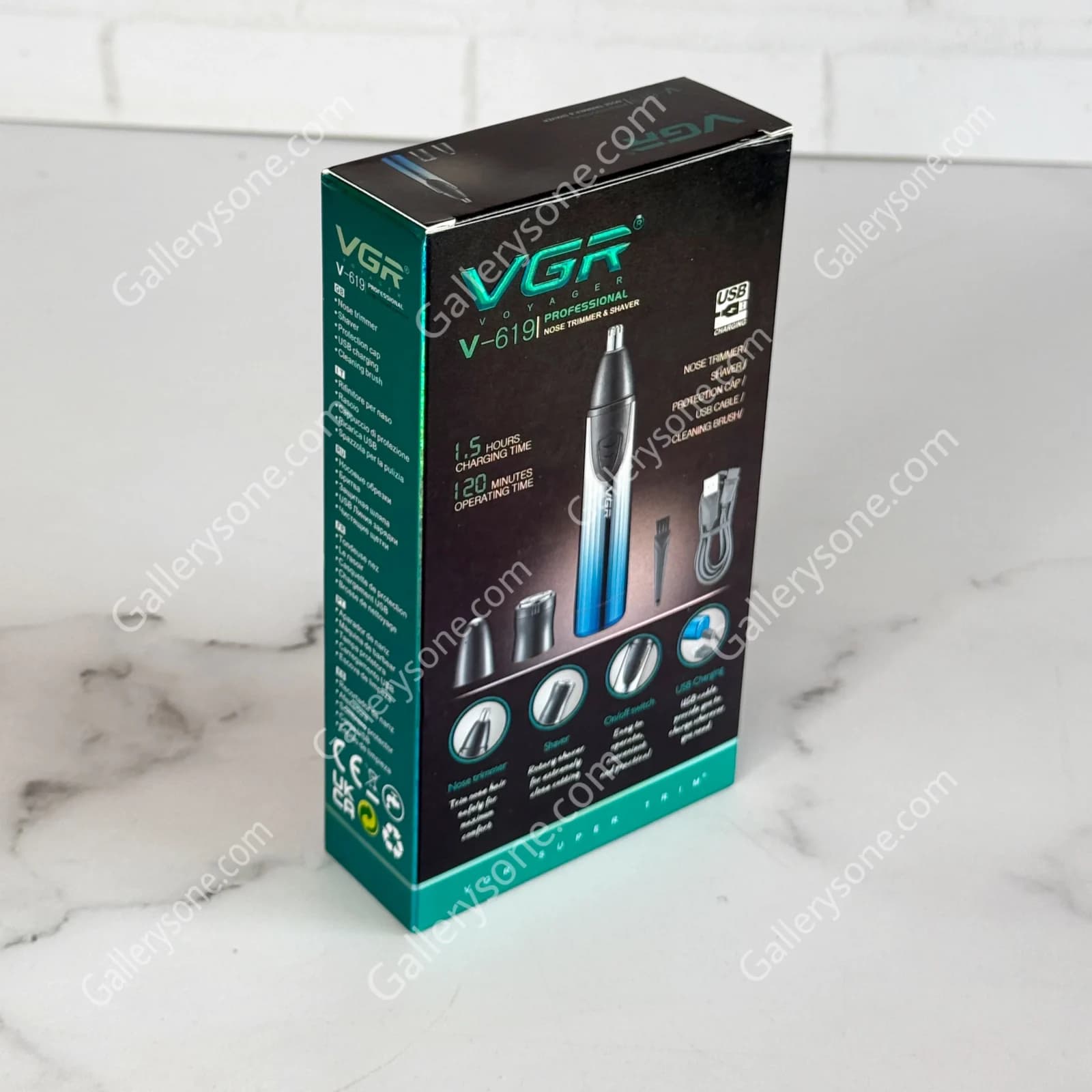 موزن بینی و گوش VGR V-619 | موزن شارژی وی جی آر با سری شیور صورت — تصویر ۴
