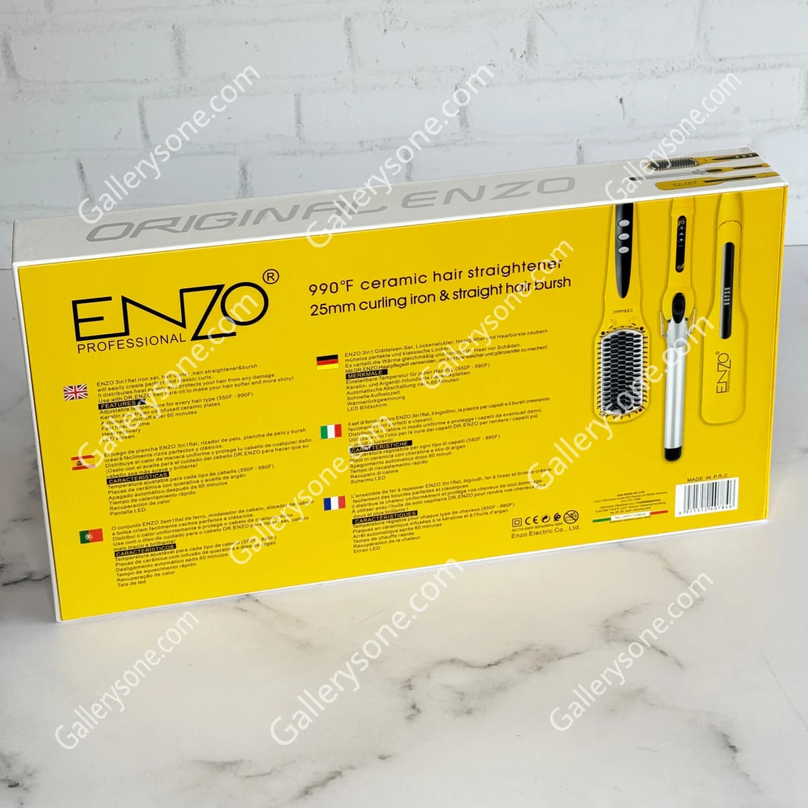 ست اتو مو و فر کننده انزو EN-3955W | پک کامل آرایش مو با برس حرارتی — تصویر ۳