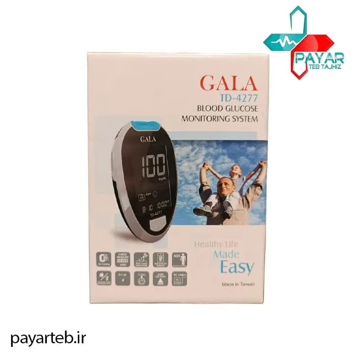 دستگاه تست قند خون گالا gala بهمراه نوار — تصویر ۲