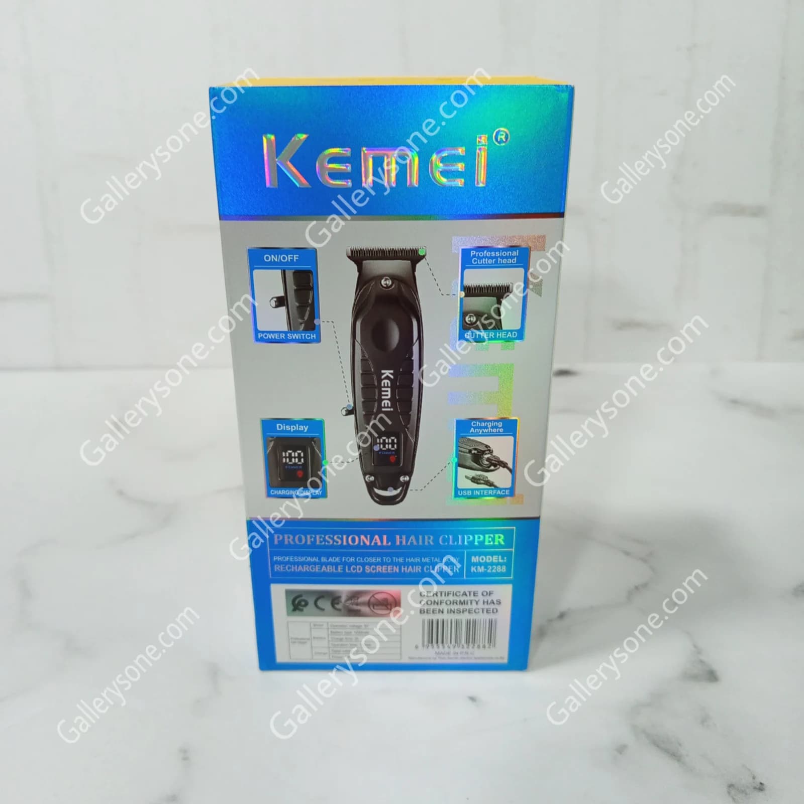 ماشین اصلاح کیمی مدل KM-2288 | خط زن شارژی حرفه‌ای — تصویر ۴