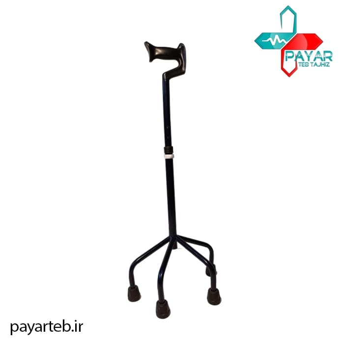 عصا چهار پایه طبی فلزی — تصویر ۲