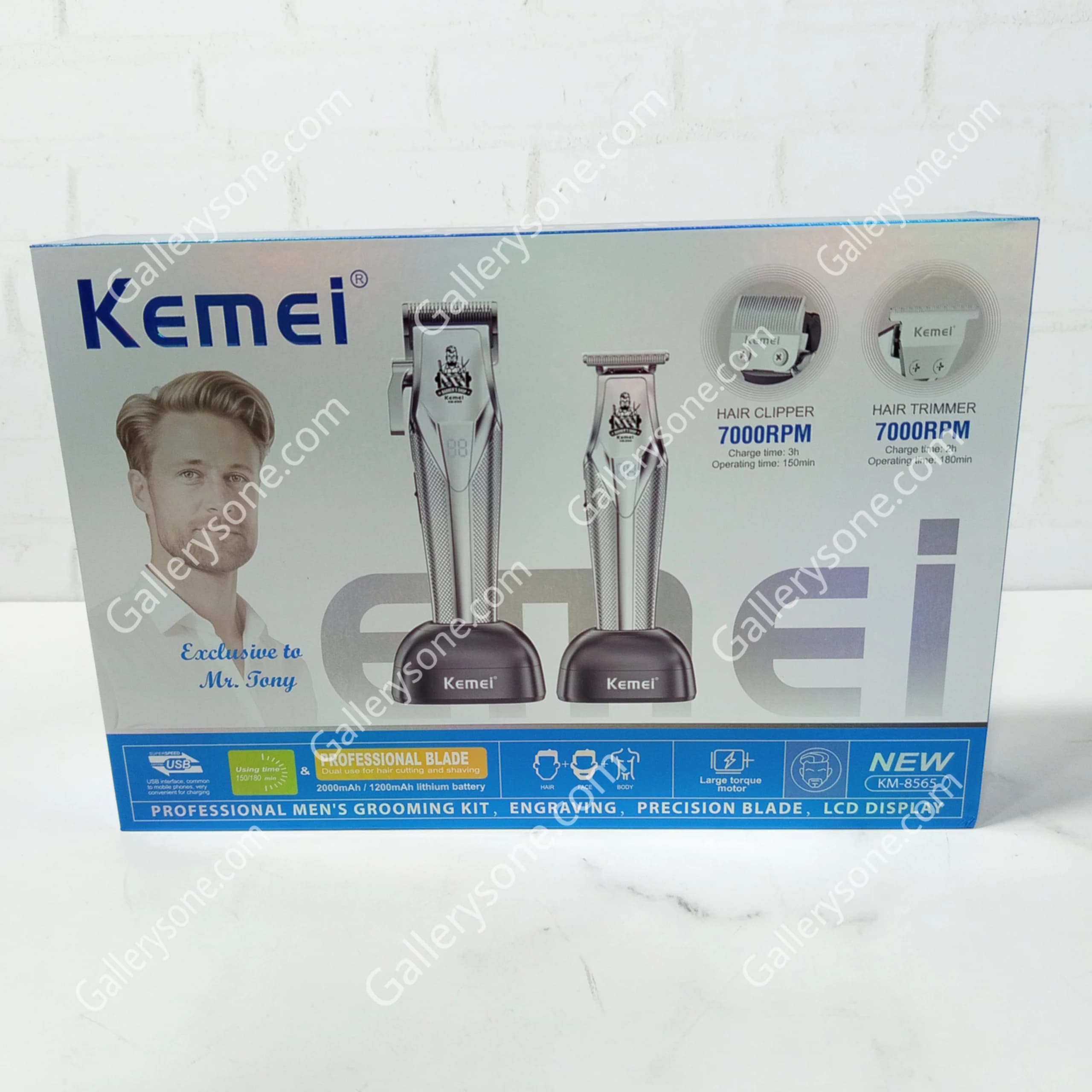 ست ۲ قلو فلزی ماشین اصلاح و خط زن کیمی مدل KM-8565 — تصویر ۷