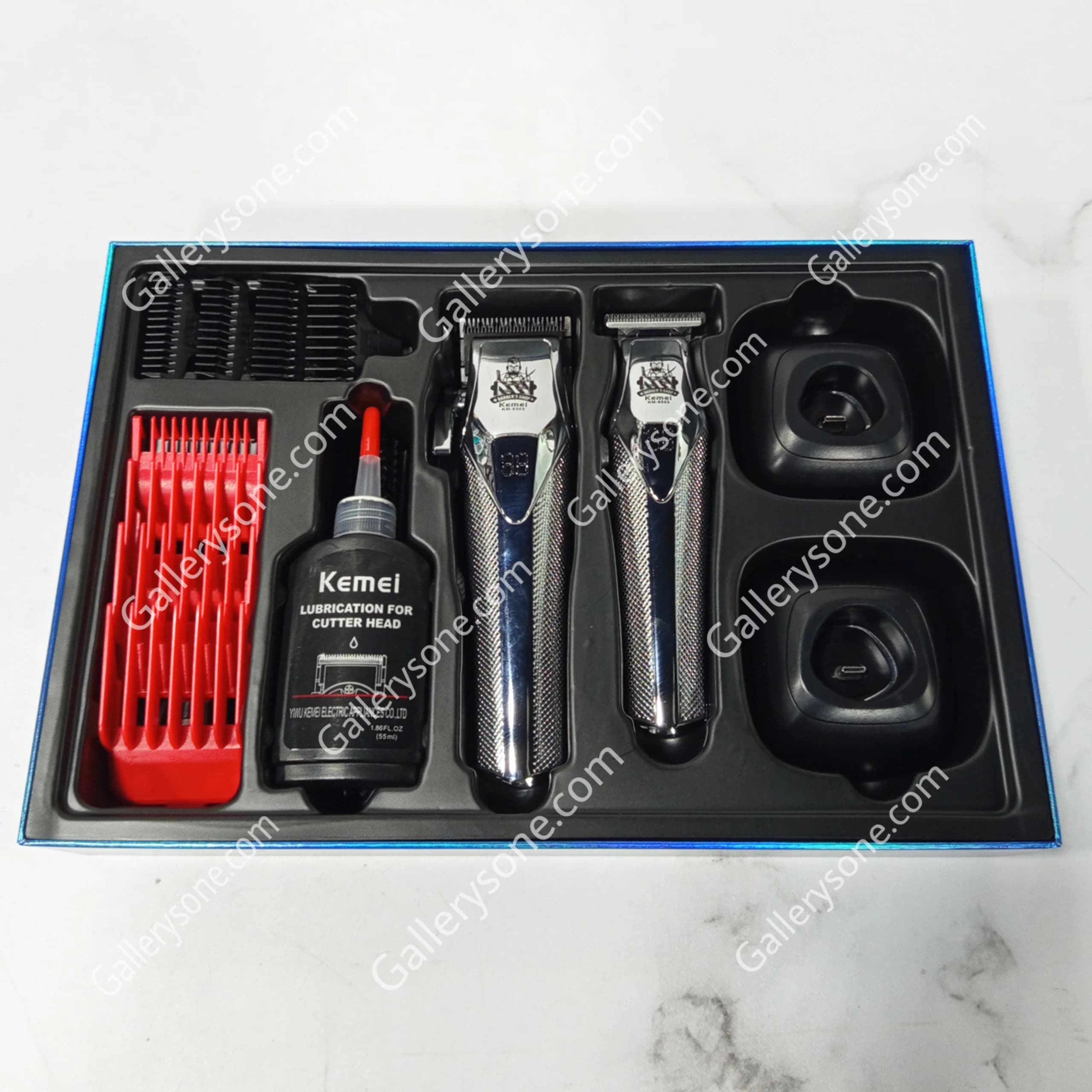 ست ۲ قلو فلزی ماشین اصلاح و خط زن کیمی مدل KM-8565 — تصویر ۲