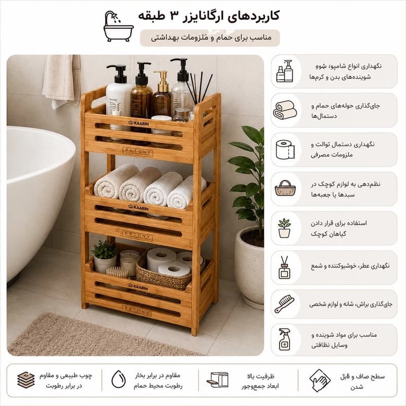 سبد سیب زمینی و پیاز کارین مدل3 طبقه — تصویر ۴