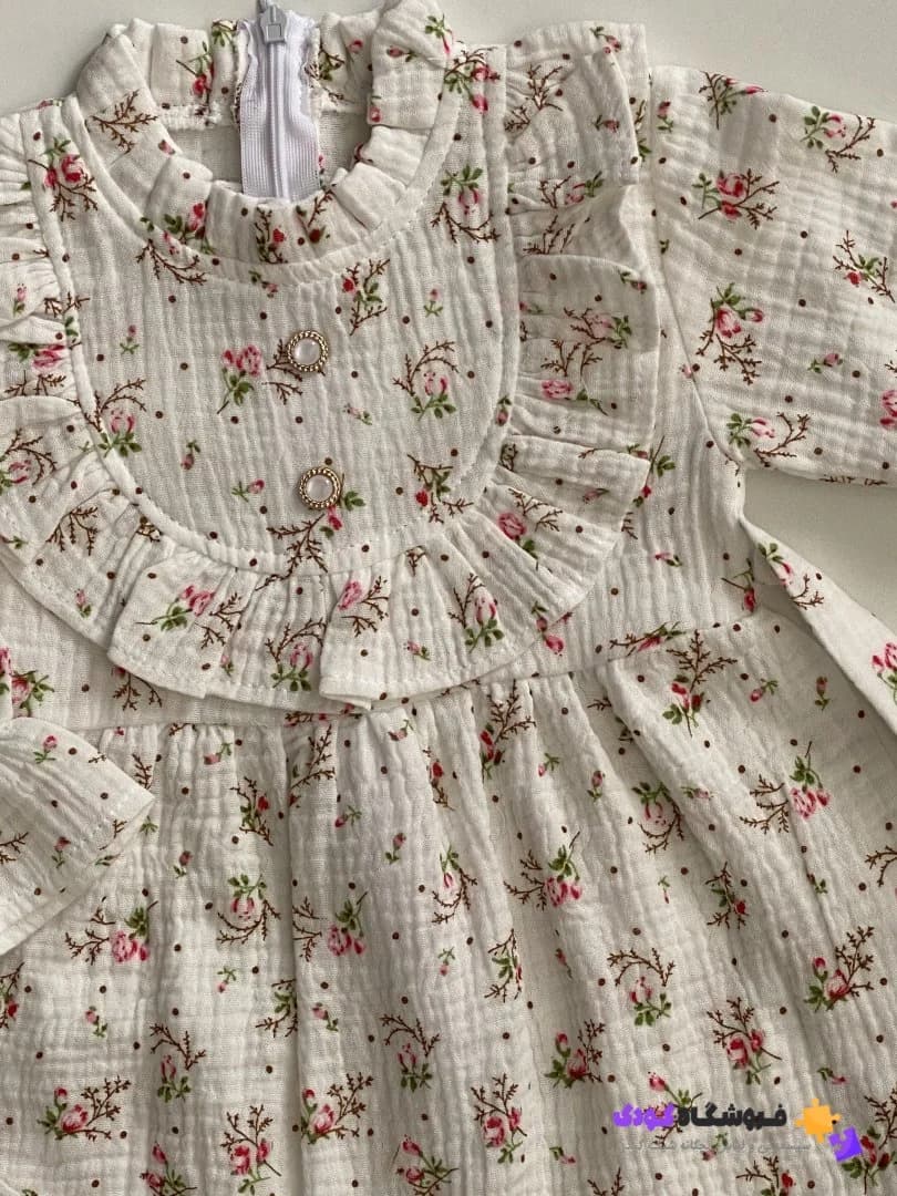 پیراهن دخترانه نخ ترک طرح گل — تصویر ۱۲
