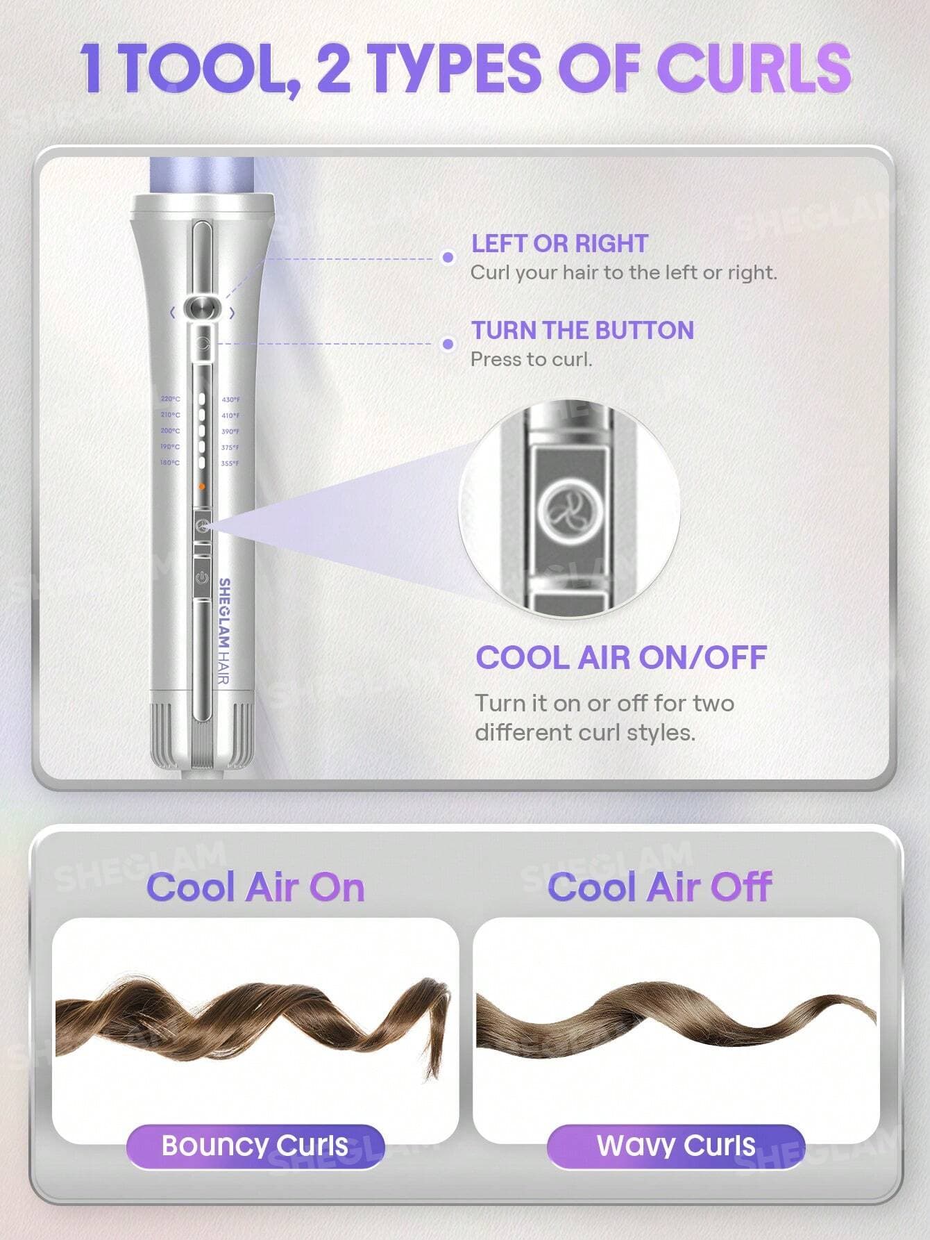 فر کننده اتوماتیک مو شیگلم سایز 25 مدل One Touch Airflow Styler Pro — تصویر ۴