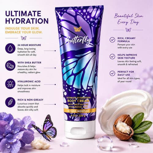 کرم بدن مدل BUTTERFLY بث اند بادی BATH & BODY — تصویر ۲