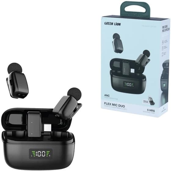 میکروفون یقه‌ای گرین لاین مدل Flex Mic Duo بی‌سیم