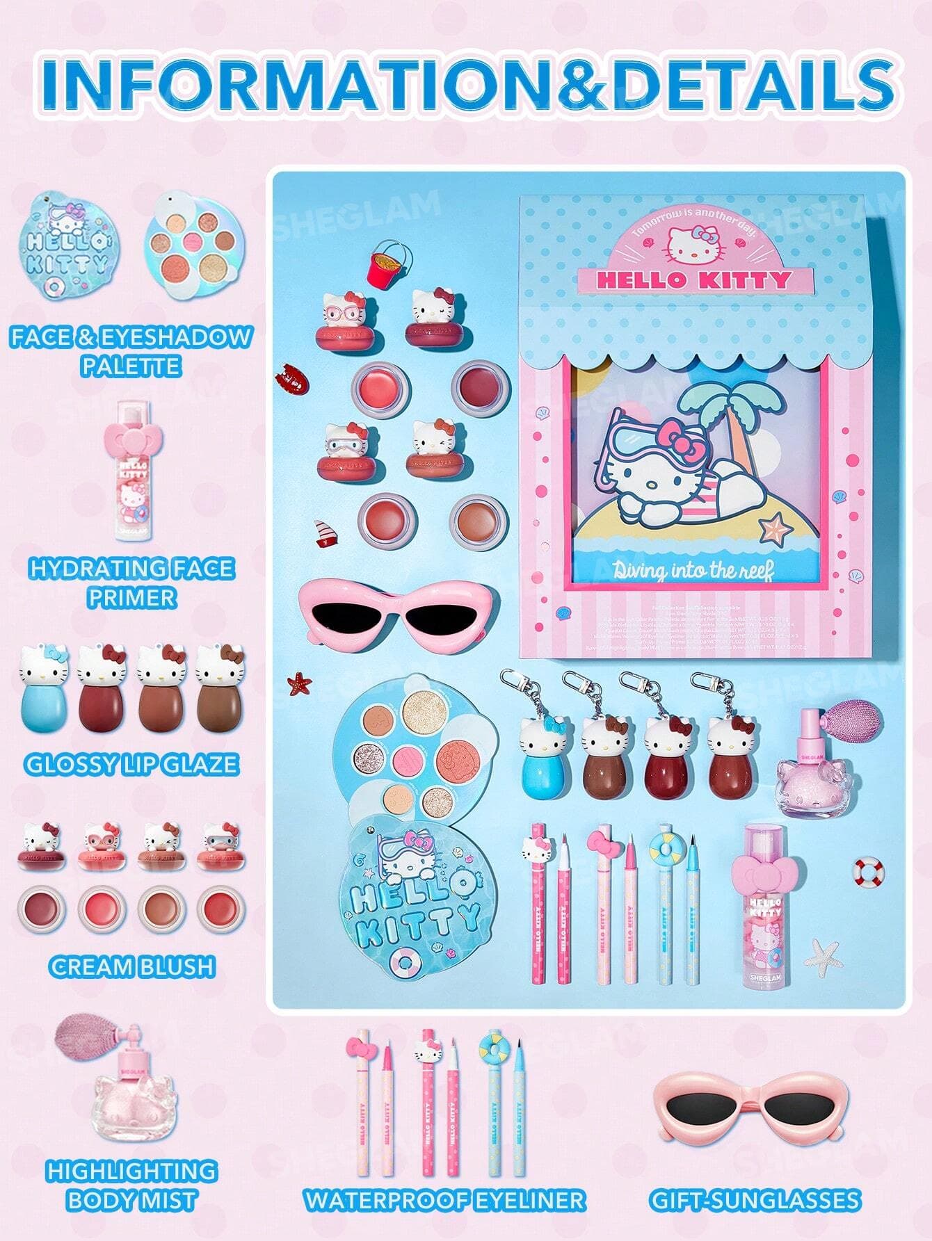 پک هلو کیتی شیگلم(ست- کالکشن) مدل:Hello Kitty｜SHEGLAM Full Collection Set — تصویر ۲