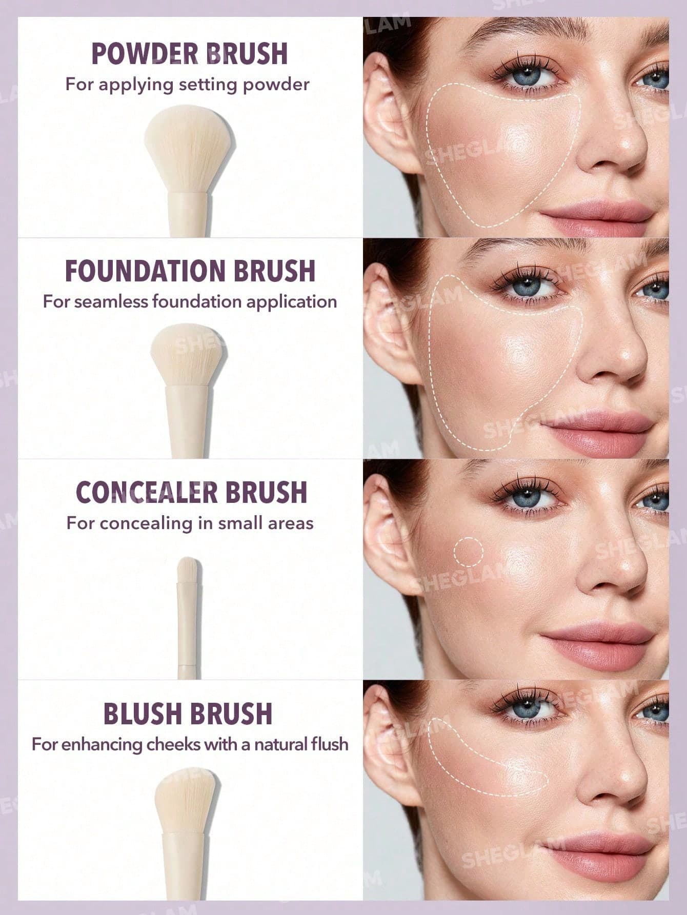 ست براش ۸ عددی شیگلم (برس تیکه) مدل Pro Core Brush kit — تصویر ۴