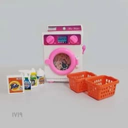 اسباب بازی ماشین لباسشویی کوکی با قابلیت چرخش 360 درجه و اهرم دستی — تصویر ۹