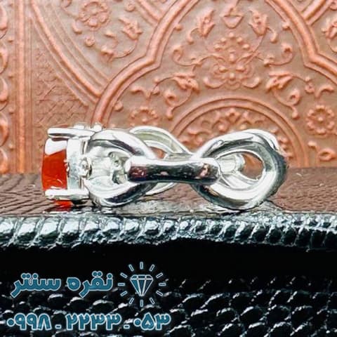 انگشتر عقیق یمنی زنانه رودیوم — تصویر ۱۰