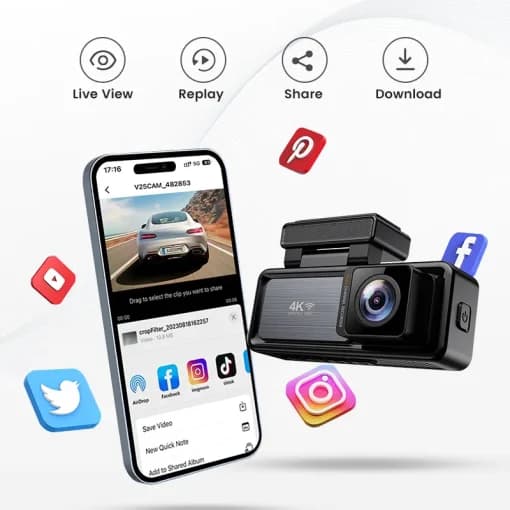 مینی دوربین ثبت وقایع خودرو 4K دو دوربین اینفینیتی مدل X20 — تصویر ۳