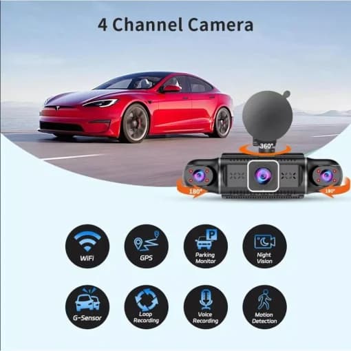 دوربین خودرو 4 لنز وای فای دار و جی پی اس دار M100 pro — تصویر ۱۱