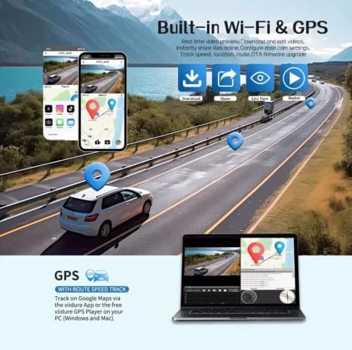 دوربین خودرو 4 لنز وای فای دار و جی پی اس دار M100 pro — تصویر ۱۲