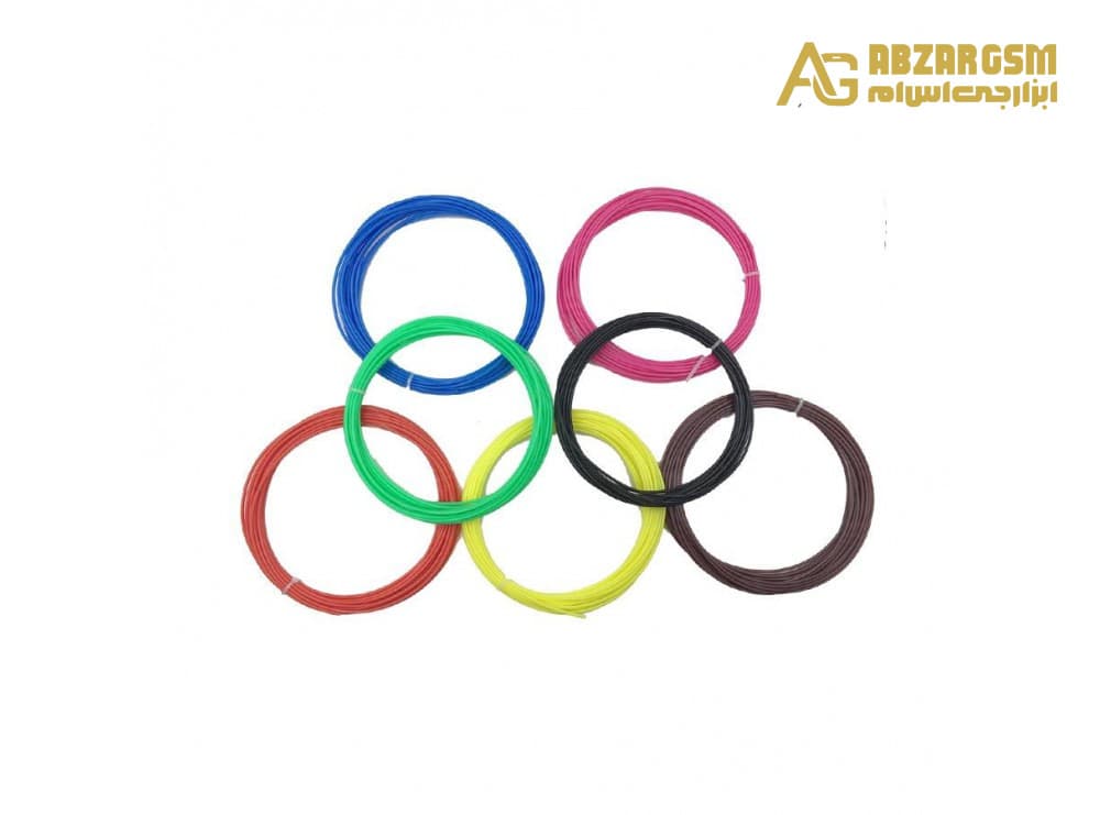 پک 10 رنگی فیلامنت 5 متری پرینتر 3 بعدی PLA قطر 1.75mm — تصویر ۱۲