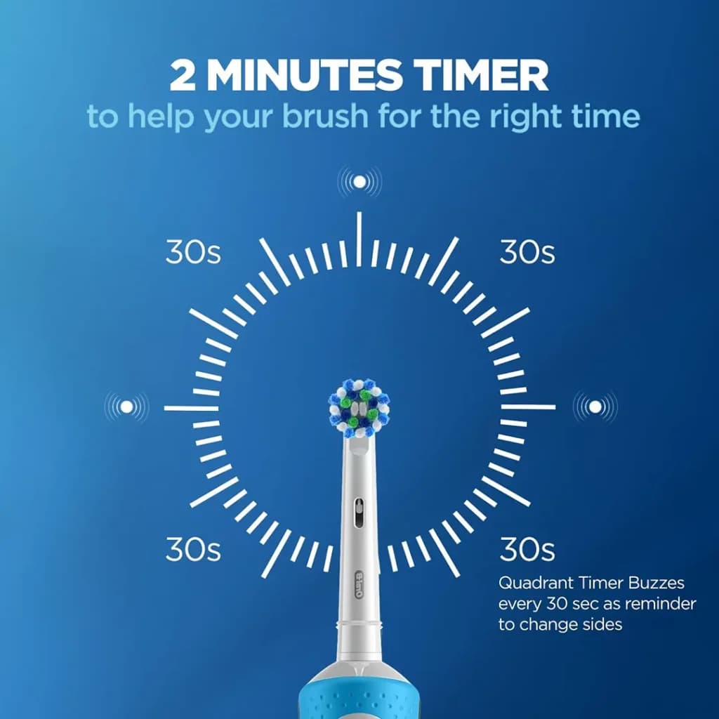 مسواک برقی اورال بی مدل Vitality D100 آبی (2Mode) — تصویر ۵