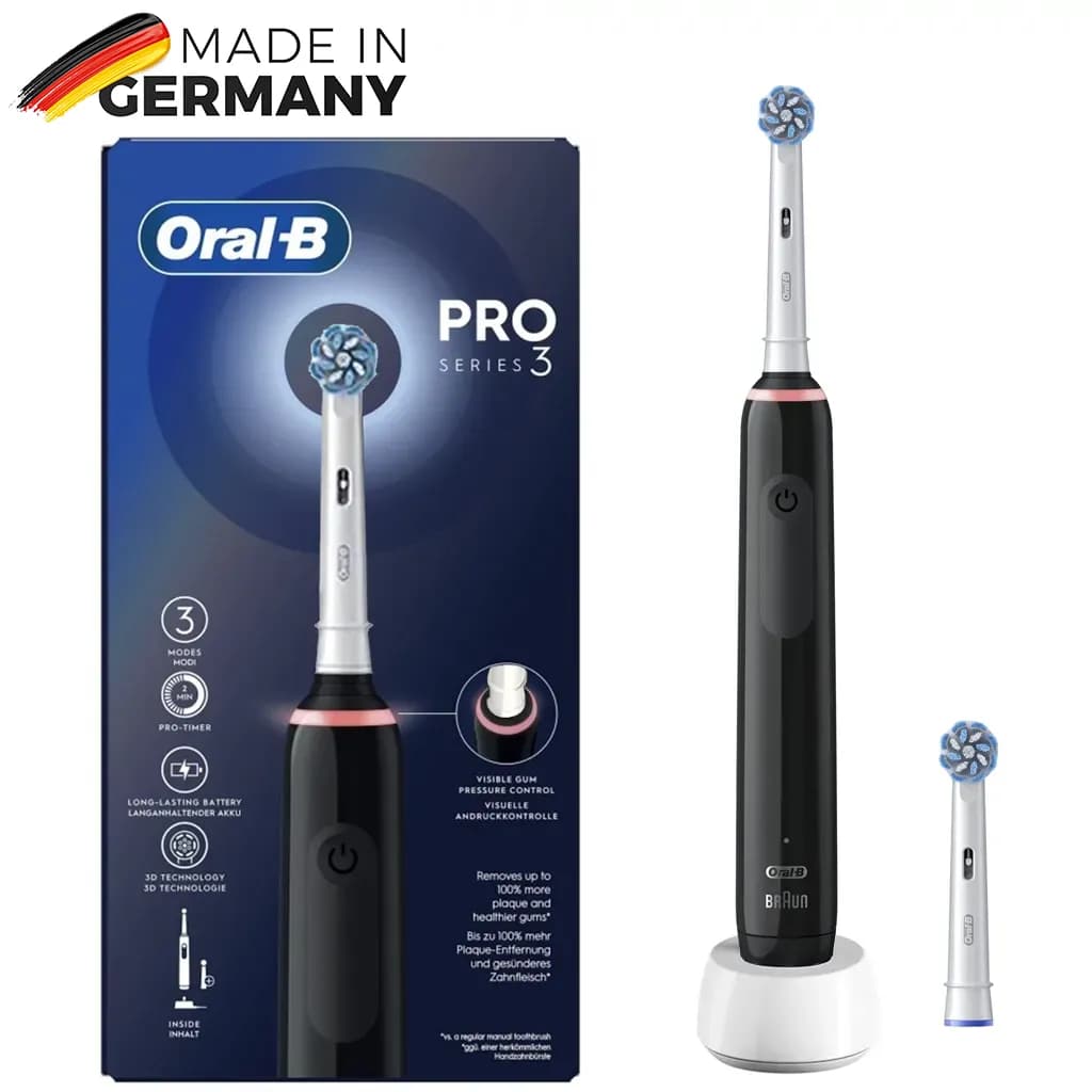 مسواک برقی اورال بی مدل PRO SERIES 3 مشکی + یک عدد سری اضافه