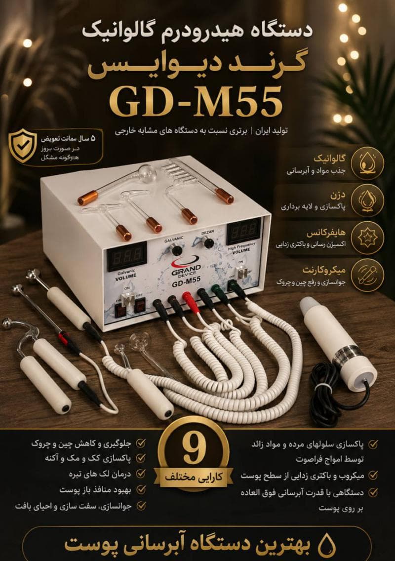 دستگاه هیدرودرم گالوانیک گرند دیوایس مدل GRANDDEVICE GD-M55 — تصویر ۷