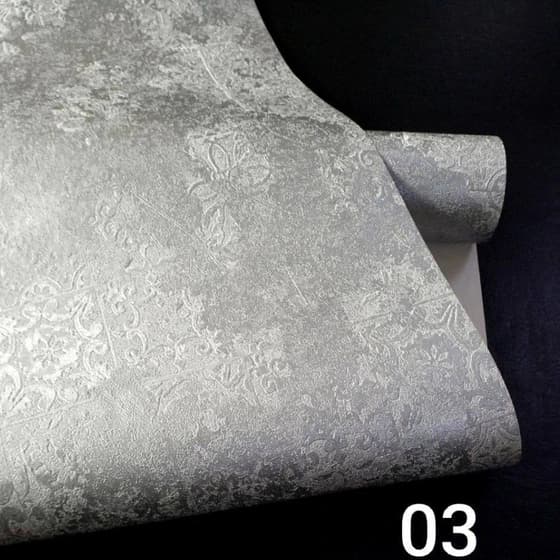 کاغذدیواری پتینه طوسی – طوسی پتینه طرحدار کد 03 — تصویر ۲